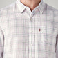 Men's Checkered Slim Fit Linen Shirt - Detail View