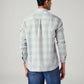 Men's Checkered Slim Fit Linen Shirt - Back View