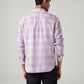 Men's Checkered Slim Fit Linen Shirt - Back View