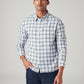Men's Checkered Slim Fit Linen Shirt - Front View