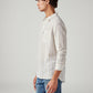 Men's Striped Slim Fit Linen Shirt - Side View