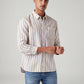 Men's Striped Slim Fit Linen Shirt - Styleshot View