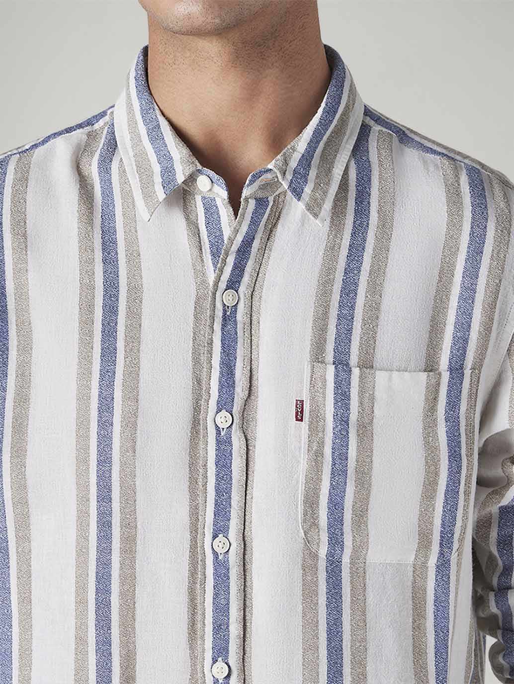 Men's Striped Slim Fit Dobby Shirt - 20 View