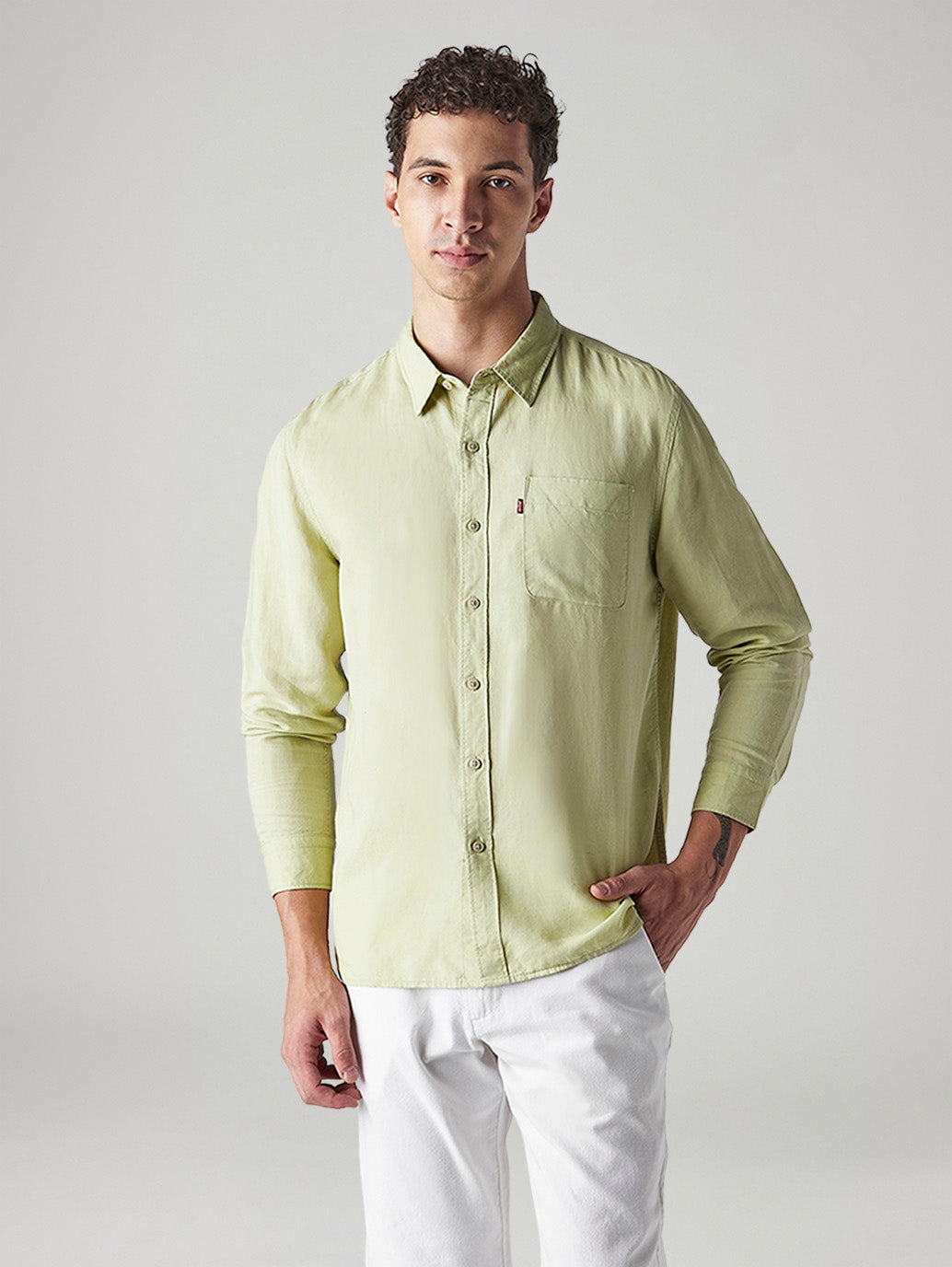 Men's Solid Slim Fit Linen Shirt