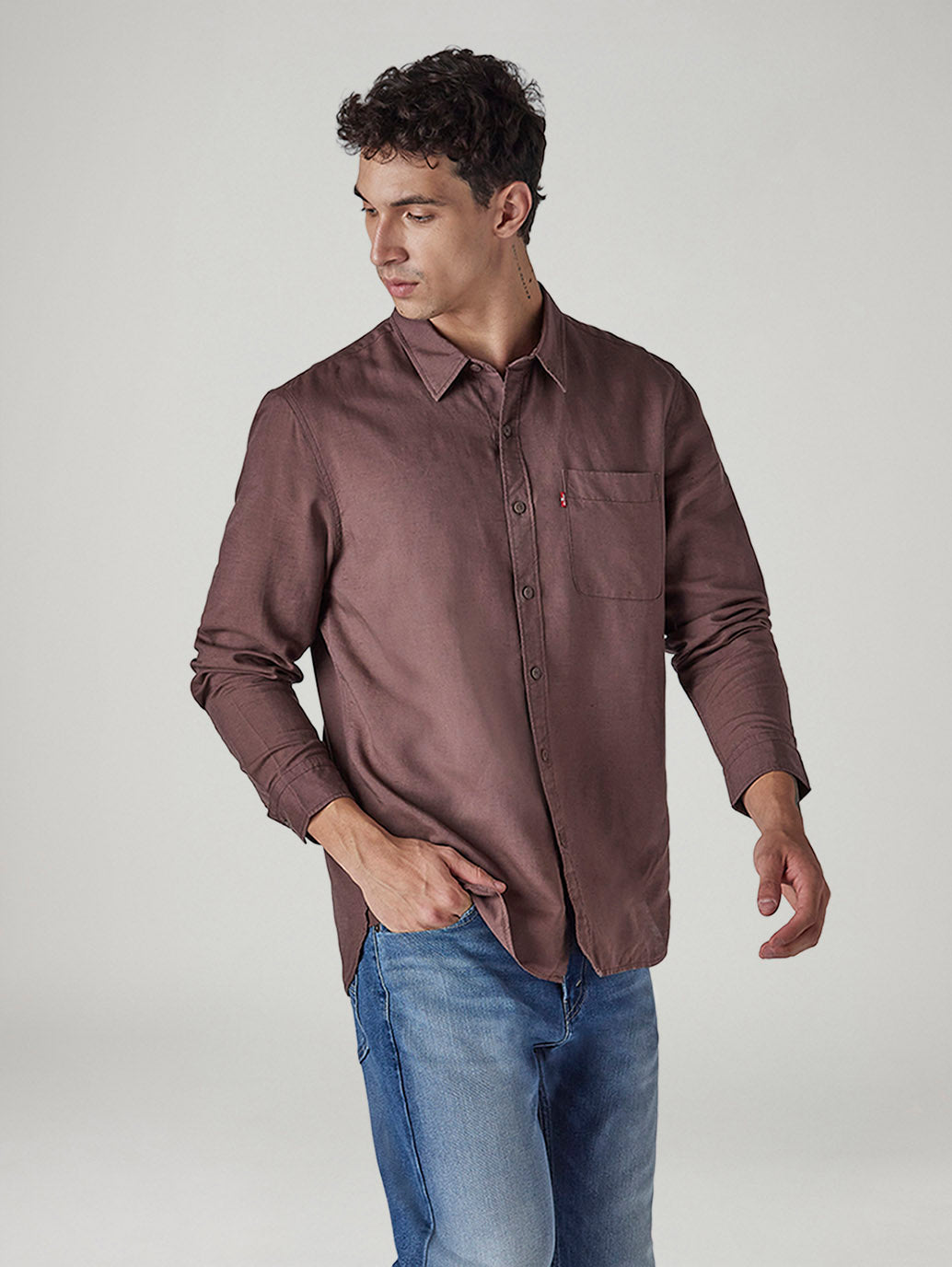 Men's Solid Slim Fit Linen Shirt