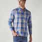 Men's Checkered Slim Fit Linen Shirt - Styleshot View