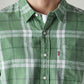 Men's Checkered Slim Fit Linen Shirt - Detail View