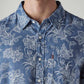 Men's Floral Slim Fit Linen Shirt - Detail View