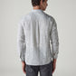 Men's Floral Slim Fit Linen Shirt - Back View