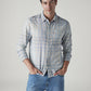 Men's Checkered Slim Fit Linen Shirt - Styleshot View