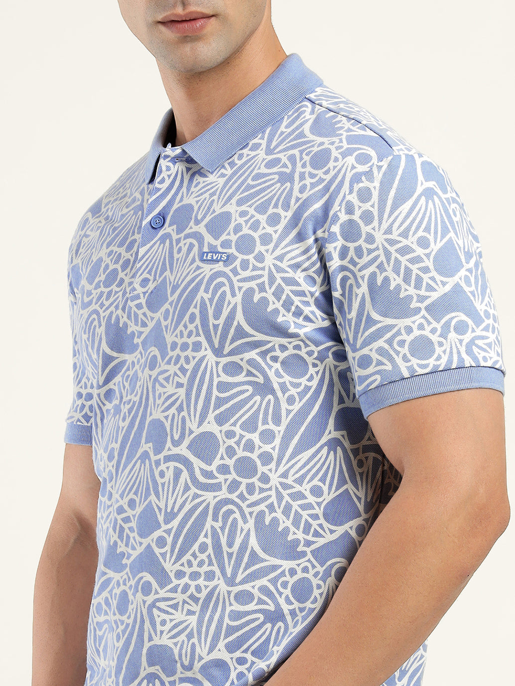 Men's Printed Polo T-shirt - Detail View