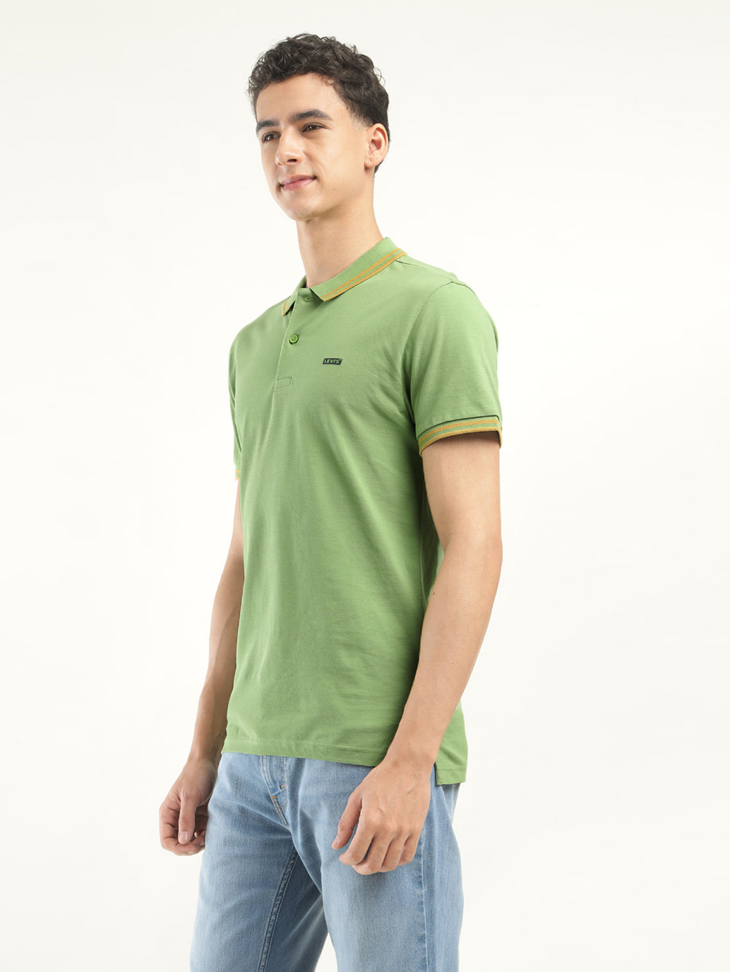 Men's Solid Polo T-Shirt - Side View