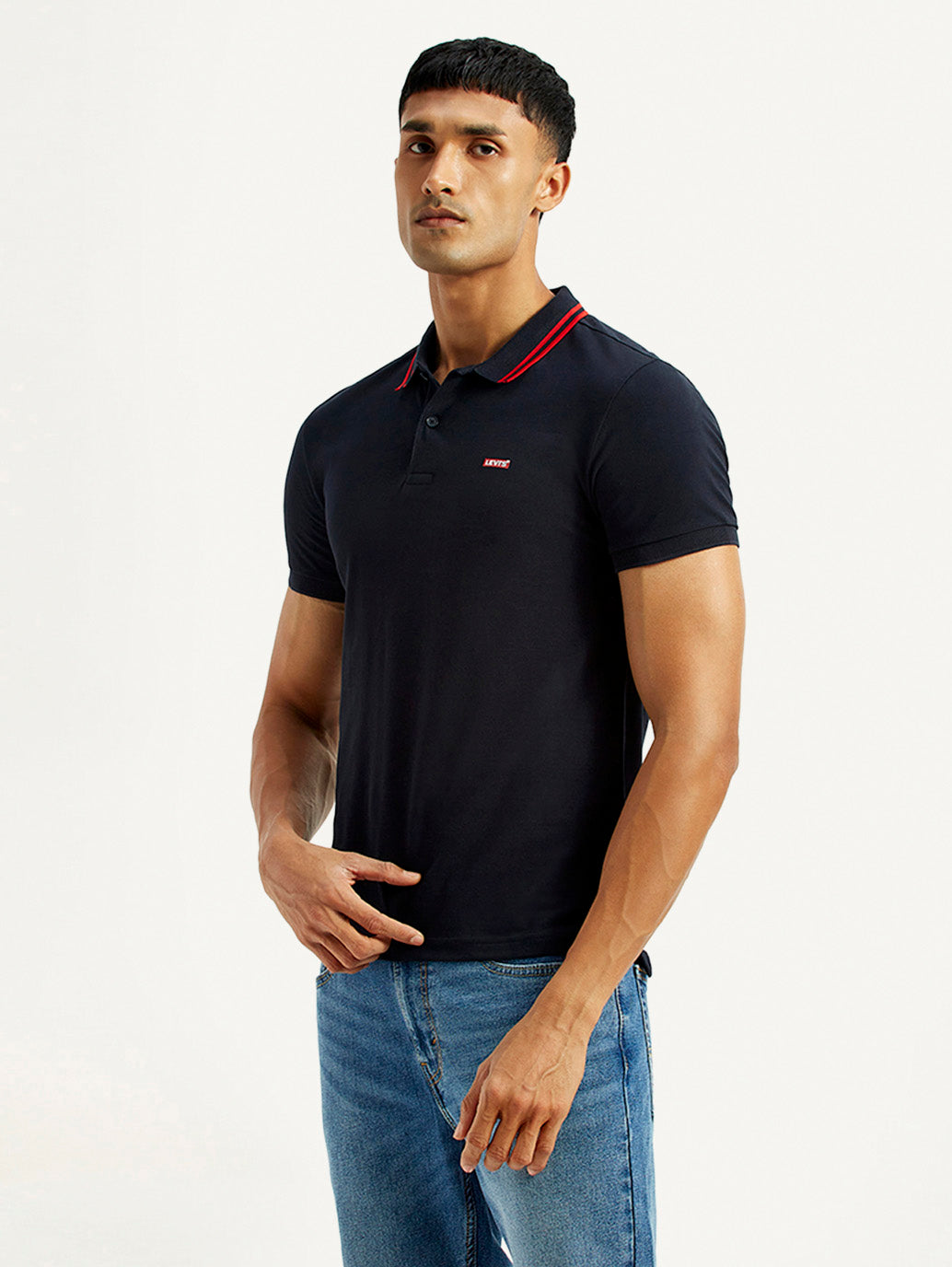 Men's Solid Polo T-Shirt - Side View