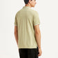 Men's Solid Beige Slim Fit Polo T-shirt - Back View