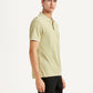 Men's Solid Beige Slim Fit Polo T-shirt - Side View