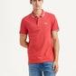 Men's Solid Red Slim Fit Polo T-shirt - Styleshot View