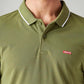 Men's Solid Olive Slim Fit Polo T-shirt - Detail View