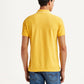 Men's Solid Yellow Slim Fit Polo T-shirt - Back View