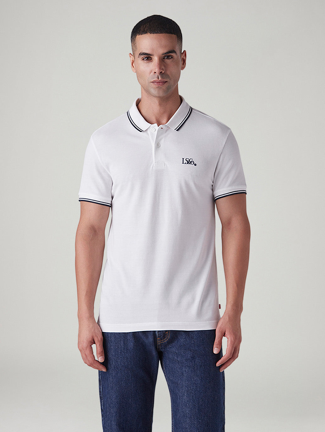 Men's Logo Printed Slim Fit Pique Polo T-Shirt