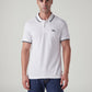 Men's Logo Printed Slim Fit Pique Polo T-Shirt - Front View