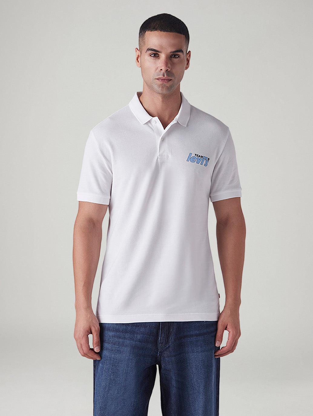 Men's Graphic Print Slim Fit Pique Polo T-Shirt - Front View