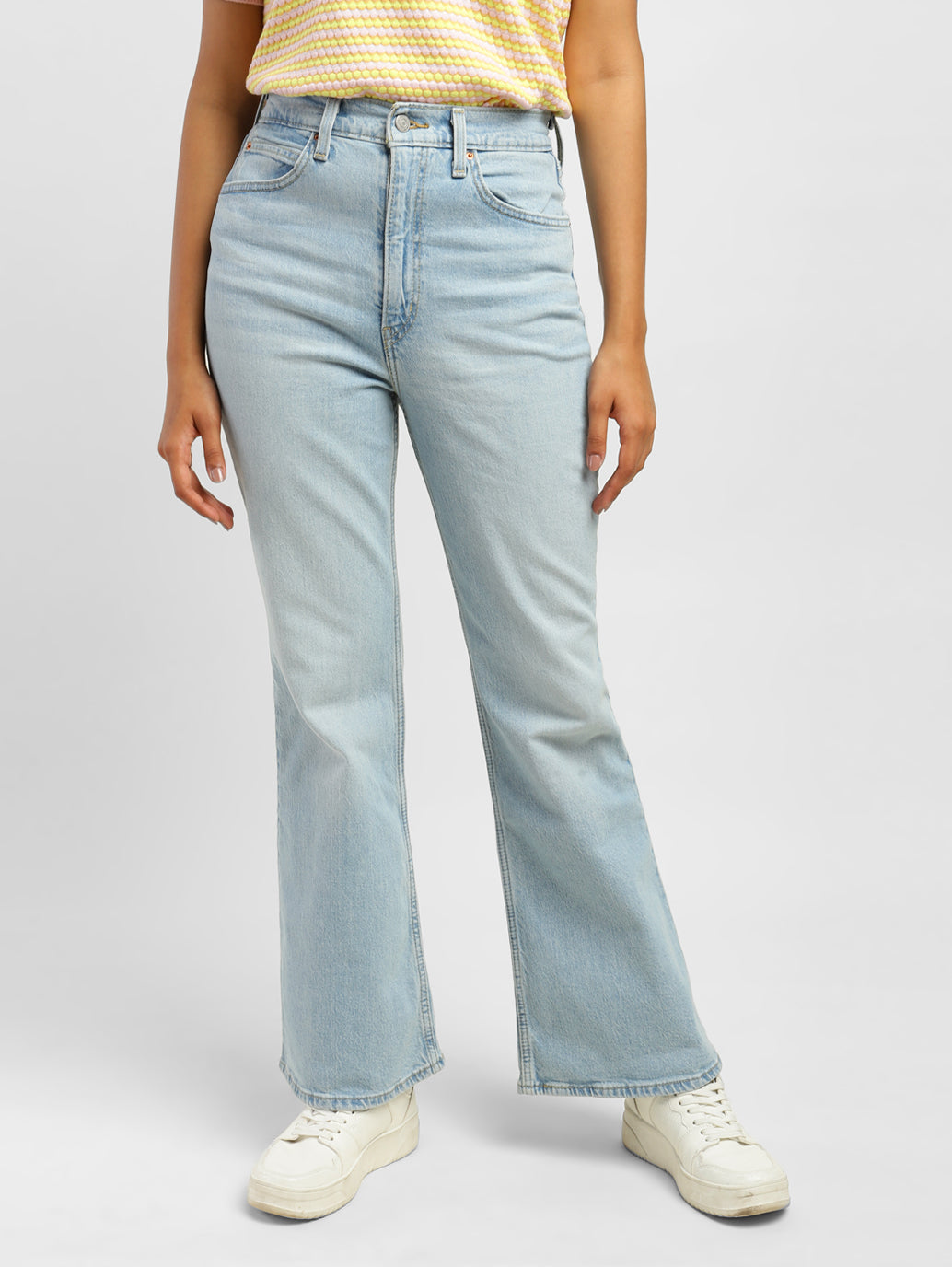 Women's 70s Blue Flared Fit High Rise Jeans - 563937d1-4cf0-452c-b015-e14adbf4b618 View