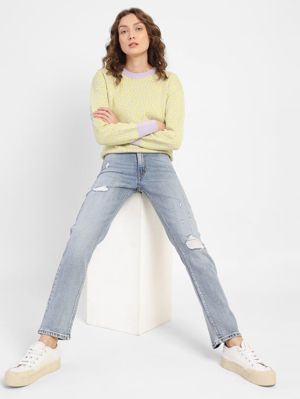 Women's 70s Blue Flared Fit High Rise Jeans - deff427b-e2b7-4b14-b3c0-85fe3abe7b9f View