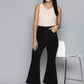 Women's 70s Black Flared Fit High Rise Jeans - Style View