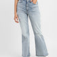 Women's 70s Blue Flared Fit High Rise Jeans - 56ec86a7-c63c-49c1-bbd3-768958e3740e View