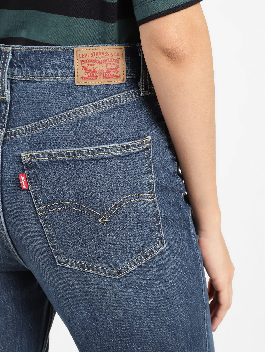 Women's 70s Blue Straight Fit High Rise Jeans - 9dd6e186-2aee-47a3-ba0d-32411d9568b1 View