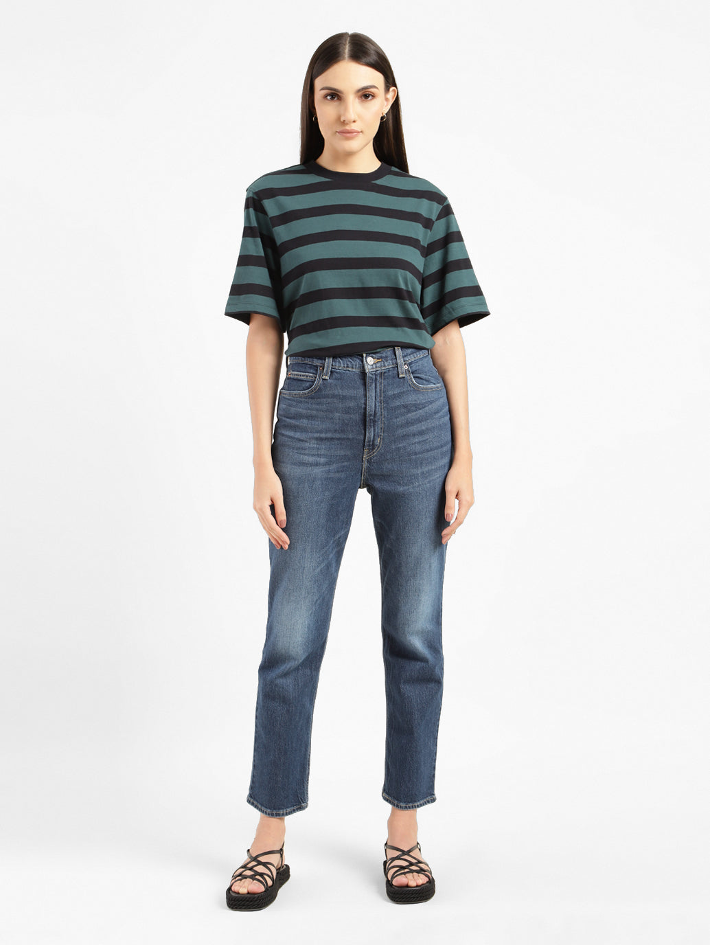 Women's High Rise Straight Fit Jeans - caf43293-fc5a-4747-8a98-442b8879483c View
