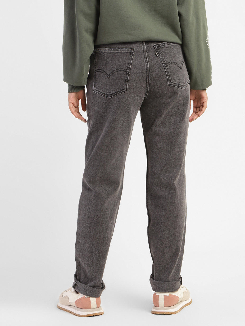 Women's 70s Grey Straight Fit High Rise Jeans - 182dc008-84d9-400f-a6a9-75253a6e8333 View