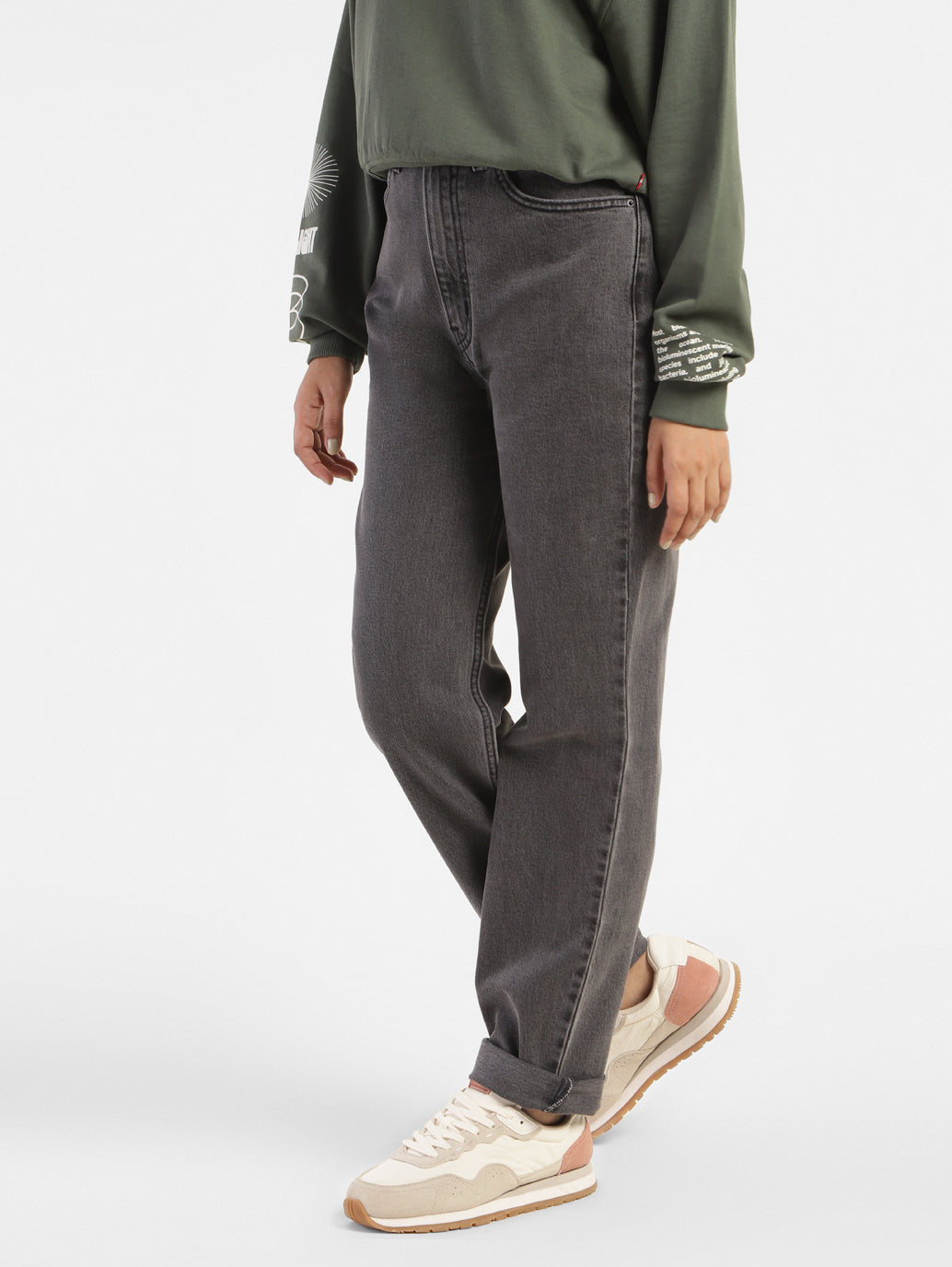 Women's 70s Grey Straight Fit High Rise Jeans - c7cf98a8-5e16-4912-bf65-17fac47637b7 View