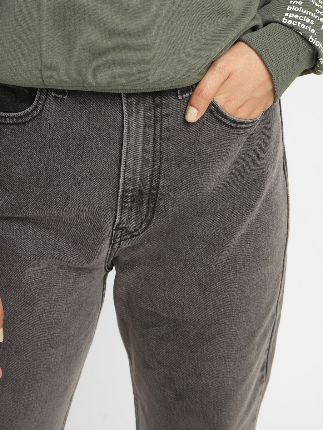 Women's 70s Grey Straight Fit High Rise Jeans - d8a36d47-f352-449f-a6e3-ace4d8eb7e0d View