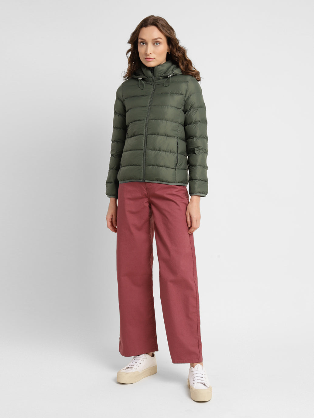 Women's Solid Hooded Quilted Jacket - 44b93c6e-17c6-4017-8ecc-5bdeca9e38bf View