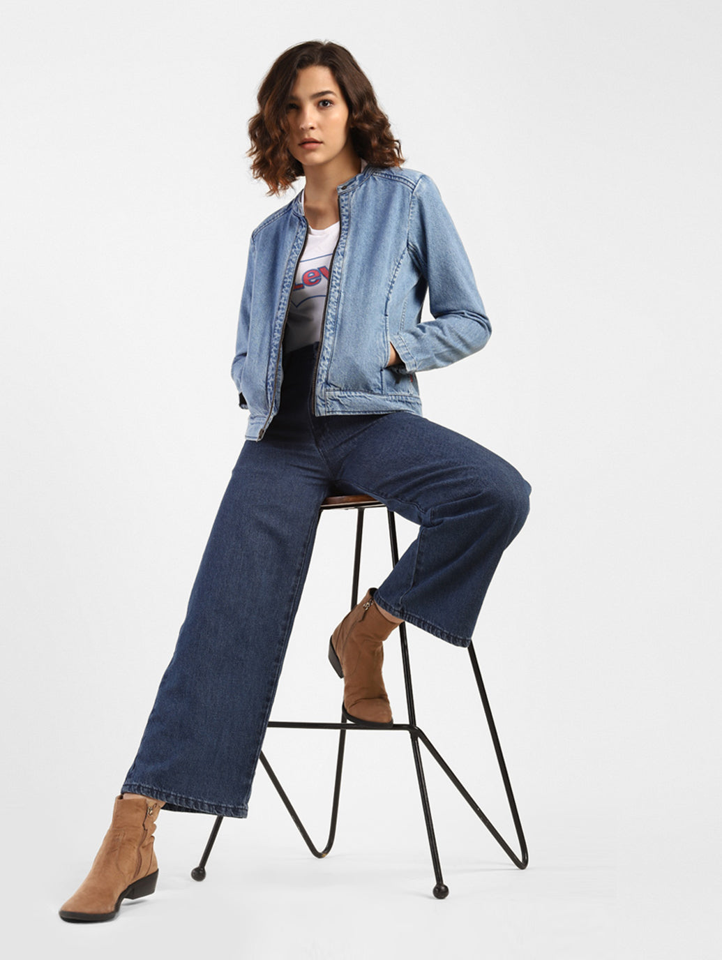 Women's Solid Band Neck Jackets - afdac594-ced2-44ac-9293-ab9cb201dd9f View