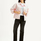 Women's Solid Pink Spread Collar Denim Trucker Jacket - Styleshot View