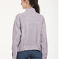 Women's Solid Purple Spread Collar Denim Trucker Jacket - Back View
