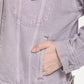 Women's Solid Purple Spread Collar Denim Trucker Jacket - 6 View