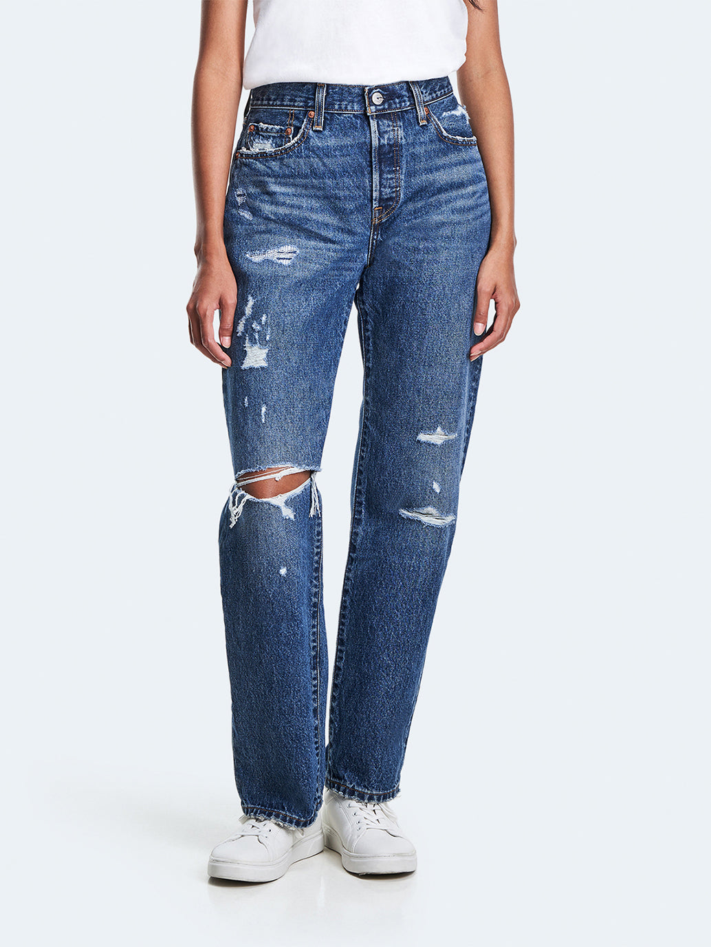 Women's 501'90 Blue Straight Fit High Rise Jeans - 676f1c6b-24df-463e-8e4b-76f61579eb8b View