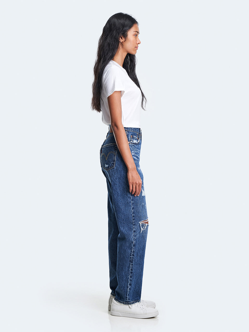 Women's 501'90 Blue Straight Fit High Rise Jeans - 926da1c3-3d3e-443b-9cd3-84c854a05922 View