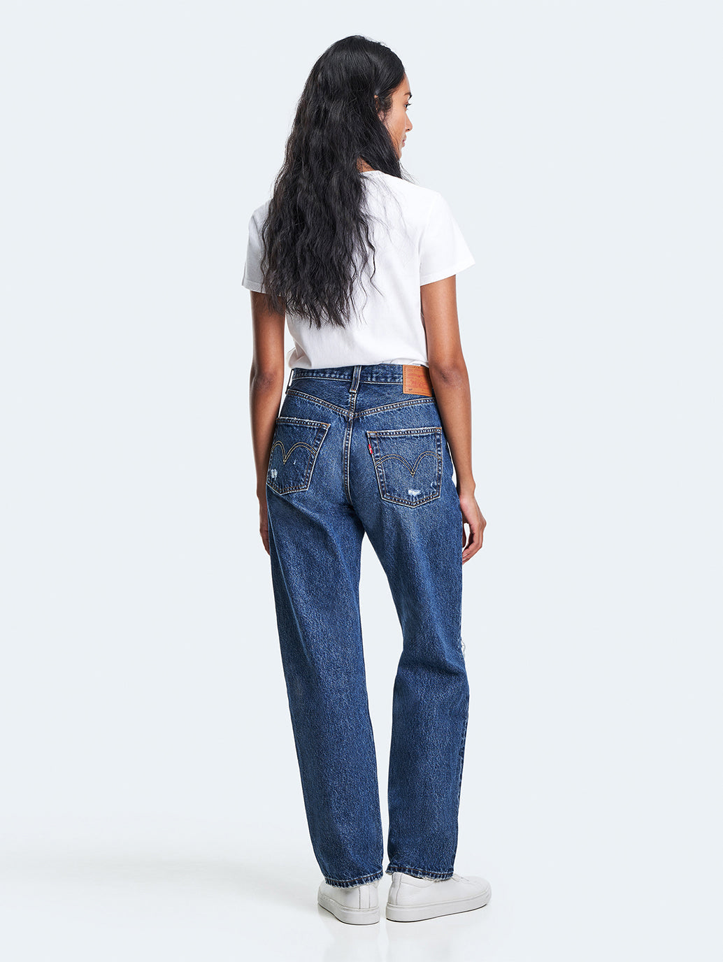 Women's 501'90 Blue Straight Fit High Rise Jeans - 049c9a05-a70c-4e6a-be3b-2e7aca6ffdec View