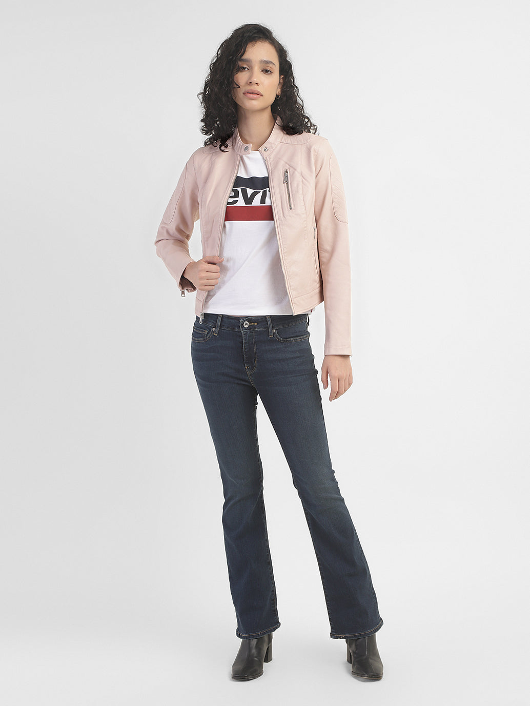 Women's Solid Band Neck Jackets - 2ecaacc8-bfa1-4bd7-a8b6-4e2fcb656c5f View