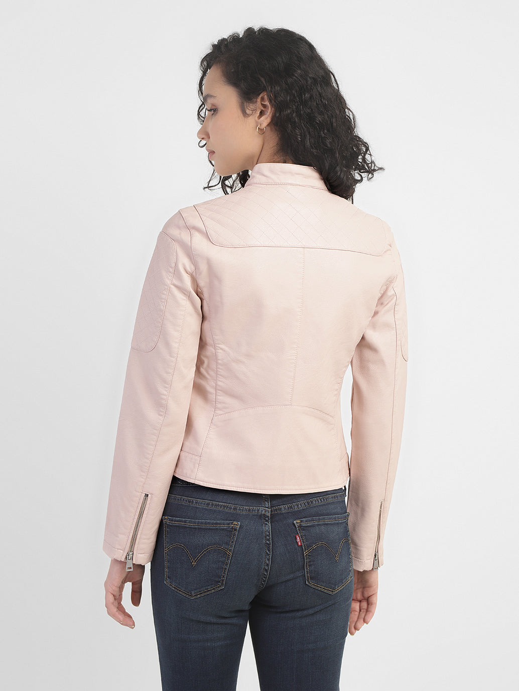 Women's Solid Band Neck Jackets - 1340b361-91f7-4cd6-9910-f6e9dee121a3 View