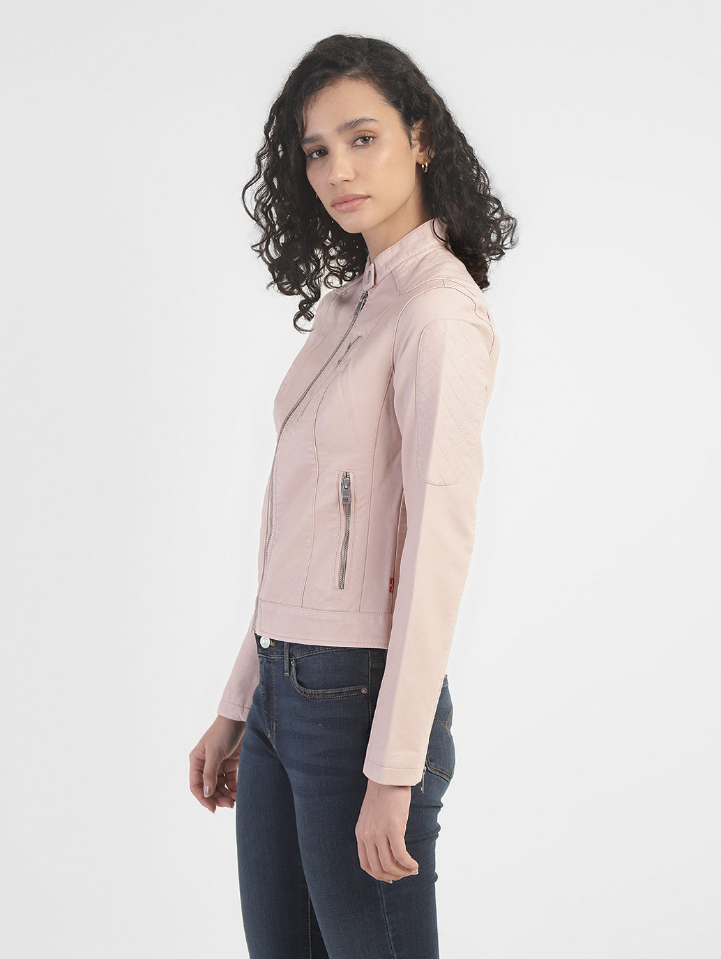 Women's Solid Band Neck Jackets - 4436c55b-b4c9-4917-9a86-b453a6d6ec45 View