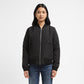 Women's Solid Black Collar Neck Jacket - Front View