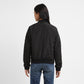 Women's Solid Black Collar Neck Jacket - Back View