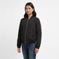Women's Solid Black Collar Neck Jacket - Side View