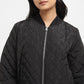 Women's Solid Black Collar Neck Jacket - 20details View