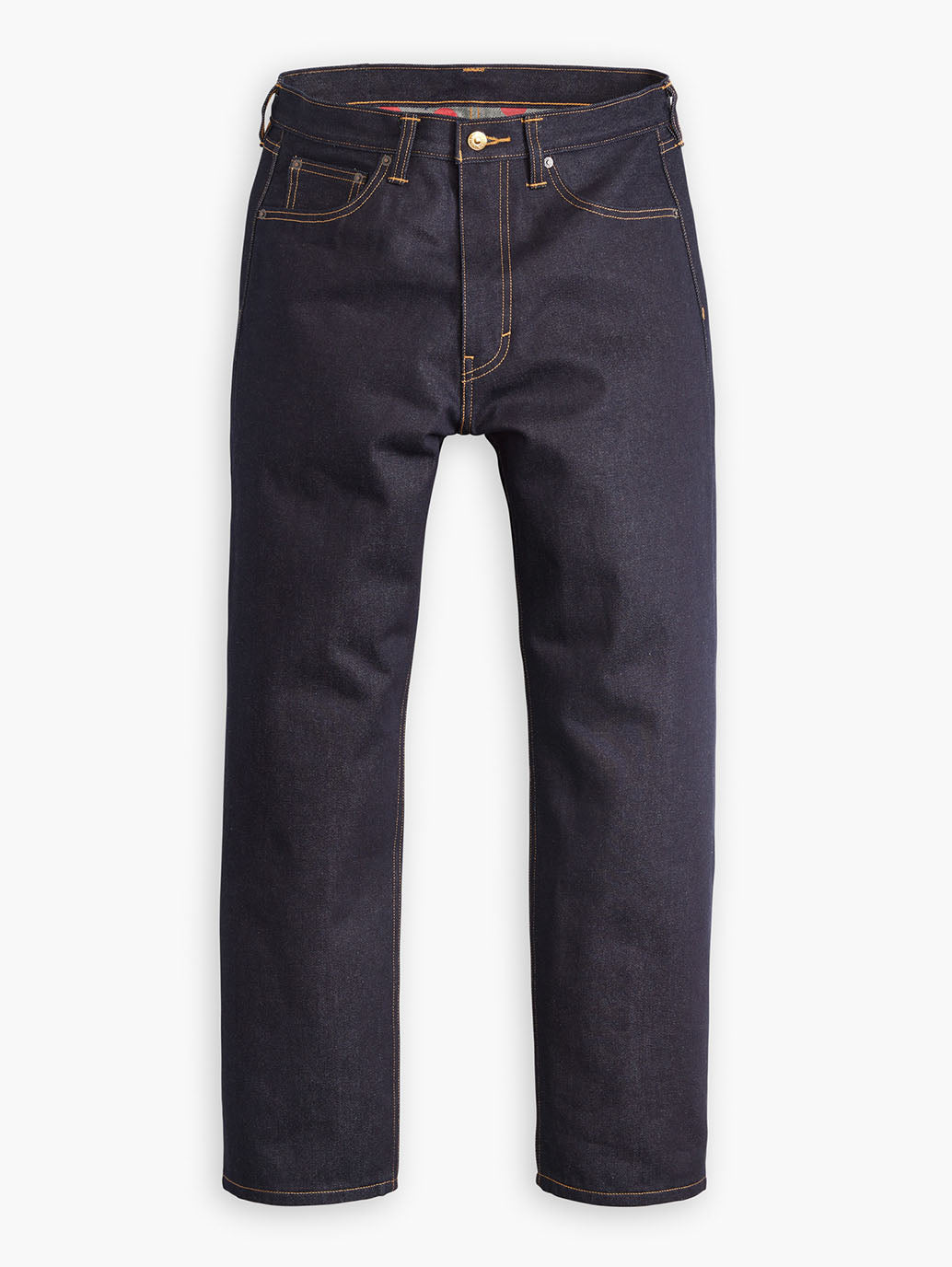 Men's Black Loose Fit Mid Rise Jeans - Flatlay View